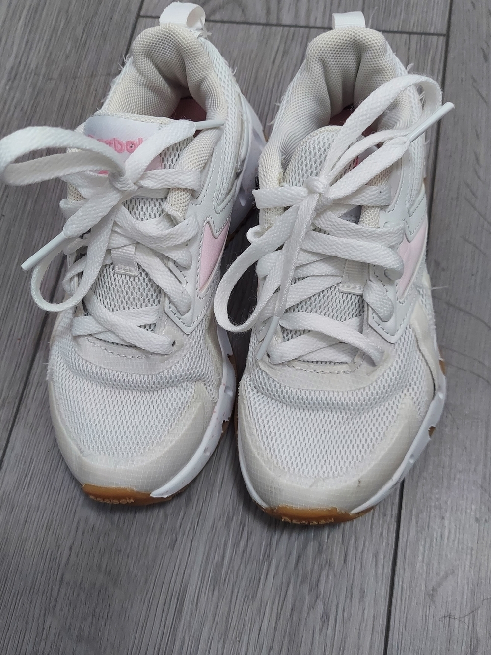 Reebok Kids White and Pink Athletic Sneakers